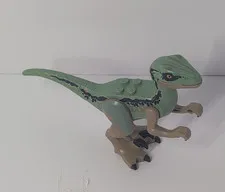 LEGO Velociraptor Dinosaur Figure Minifigure Green & Tan Plastic