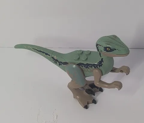 LEGO Velociraptor Dinosaur Figure Minifigure Green & Tan Plastic