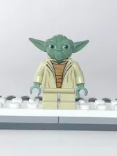 LEGO Star Wars Yoda Clone Wars White Hair Printed Back minifigure sw0446 75002