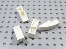LEGO Lot of 4 White 3x1 Curved Slopes No Stud BP