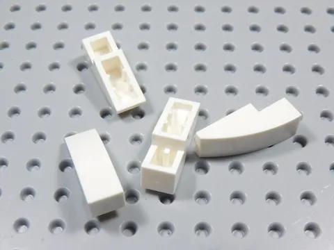 LEGO Lot of 4 White 3x1 Curved Slopes No Stud BP