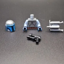 LEGO Star Wars Jango Fett Minifigure Parts Lot Helmet Torso Jetpack Gun READ