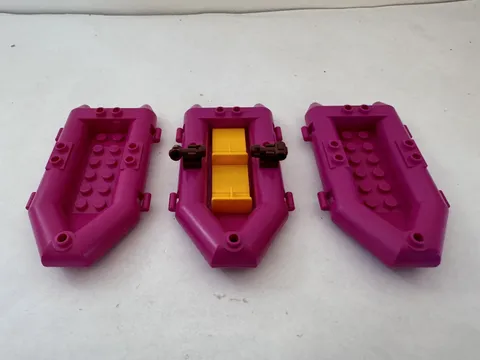(3) LEGO Rubber Raft Life Boat Row Boat Lot -Magenta/Pink-#30086 Friends