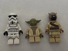 LEGO Star Wars Minifigure Lot Yoda sw1288 Tusken Raider sw1074 Stormtrooper