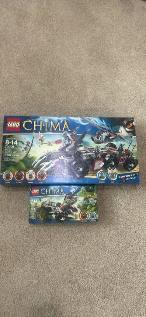 LEGO Chima 2 Sets Lot (70009 + 70001) - 100% Complete CIB