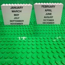 LEGO Calendar Months of the Year (Double Sided Blocks) 6 Block with 12 Months