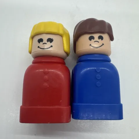 LOT OF 2 VINTAGE LEGO DUPLO PEOPLE Boy & Girl