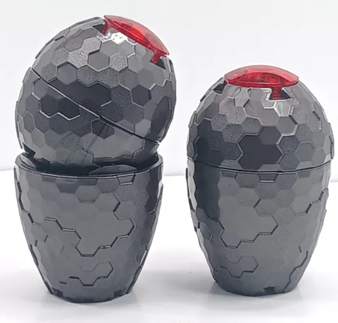 Lego 2 Pearl Dark Gray Container,Faceted Alien Pod Section / Cocoon / large Eggs