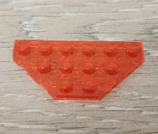 Lego 2419 43127 Trans Neon Orange Wedge Plate 3 x 6 Cut Corners Part Piece