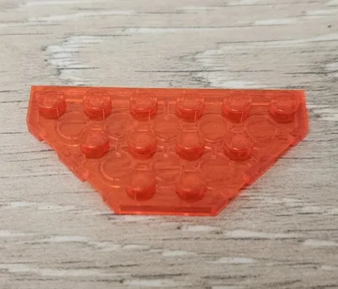 Lego 2419 43127 Trans Neon Orange Wedge Plate 3 x 6 Cut Corners Part Piece
