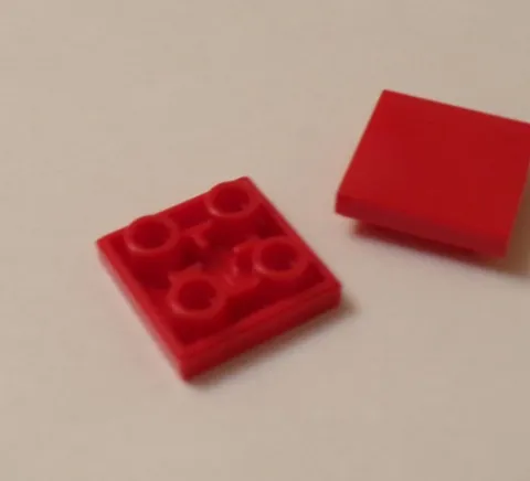 Lego x4 Red Modified 2x2 Inverted Tile, 11203 (028-221)