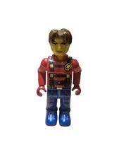 Vintage LEGO Minifigure Jack Stone Red Shirt w/ Blue Overalls - JS 015