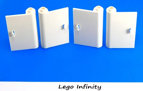 4 LEGO White Doors Left & Right 1 x 3 x 4 with Hollow Hinge Truck (58380 58381)