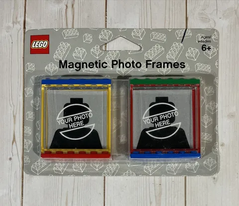Lego Magnetic Photo Frames - 2008 2x2 Square Pictures Set Of 2 - New NOS Sealed