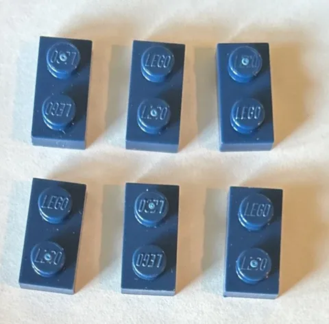 Lego Replacement Parts 3023 Lot 6 Pieces 1x2 Plate Dark Blue