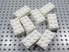 LEGO Lot of 8 White 2x4 Bricks BB