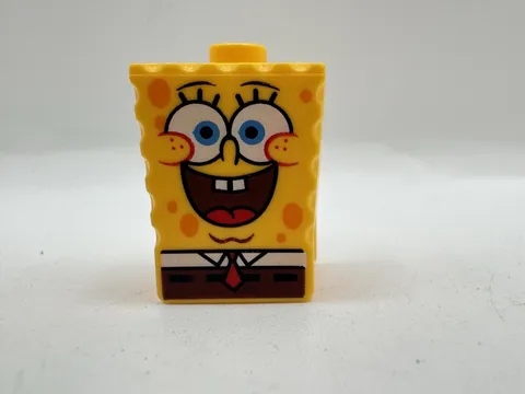 LEGO - Minifig, Head Modified SpongeBob SquarePants with Half-Open Eyes Pattern