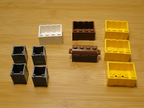 Lego Crate  w/ Handholds City Container Box Barrel Treasure Chest