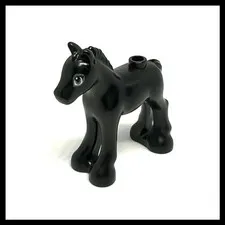 LEGO Black Baby Horse Foal Farm Animals Equastrian 2018