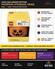 LEGO  Halloween Pumpkin Large Storage Head Container (NEW)