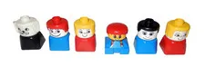 Vintage Lego Duplo People Figures Minifigures Moveable Heads Lot Of 6