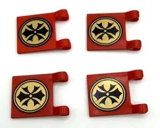 LEGO Red Flag 2 x 2 Square with Flat Edge with Orient China Pattern inv.657