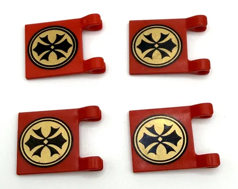 LEGO Red Flag 2 x 2 Square with Flat Edge with Orient China Pattern inv.657