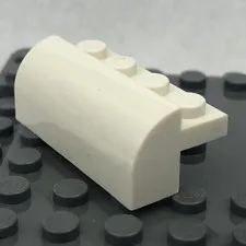 LEGO 6081 White Slope, Curved 2 x 4 x 1 1/3 with 4 Recessed Studs (x1)
