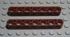 Lego Technic Perforated Beam 1x7 New Brown 2 Pieces