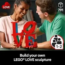 LEGO ART LOVE COLLECTIBLE BUILDING SET - DIY KIT FOR ADULTS, AGES 18+ - -  RED