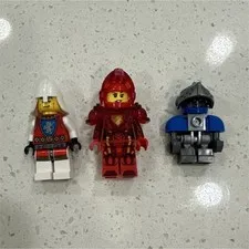 LEGO Lot of 3 Minifigures Assorted Knights/Armored Figures White Red Blue