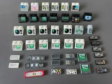 LEGO Lot of 45 Sloped Printed Tiles: Control Panels, Computers, Dashboards Lot 2