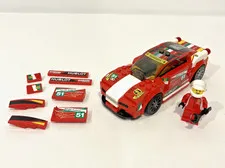LEGO SPEED CHAMPIONS 458 ITALIA GT2 ALMOST COMPLETE BUILDING SET 75908 W/ DRIVER