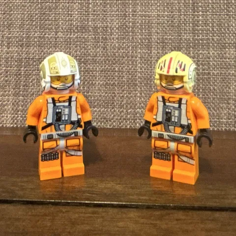 LEGO Star Wars Rebel Pilot Minifigure Lot of 2 Orange Flight Suit