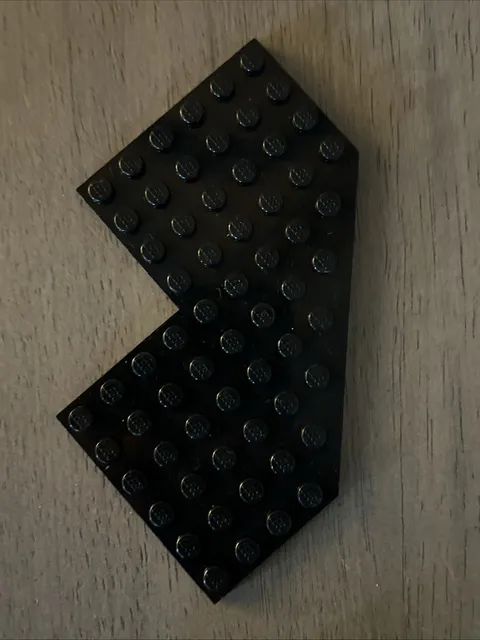 LEGO 2401 Black Wedge, Plate 10 x 10 with 4 x 4 Cutout and Cut Corner