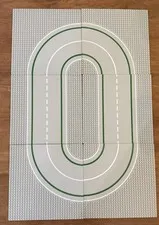 LEGO 32x32 Gray Baseplate: 7-Stud Curve w/ Road Pattern (2359p01) Complete Oval