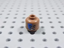 LEGO Medium Brown Dual Sided Head Blue Around Eye Angry Minifig BG