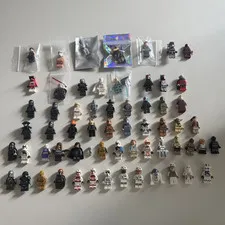LEGO Star Wars Minifigures Lot 62 Total (60 Unique) w/ Accessories