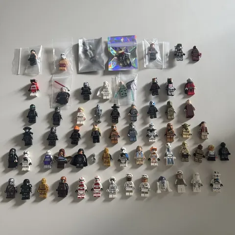 LEGO Star Wars Minifigures Lot 62 Total (60 Unique) w/ Accessories