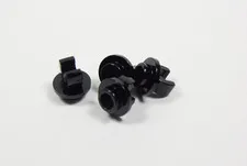 LEGO Lot of 4 Black Round 1x1 Plates w/ Clip on Bottom S4