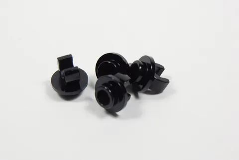 LEGO Lot of 4 Black Round 1x1 Plates w/ Clip on Bottom S4
