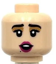 Lego New Light Nougat Minifigure Head Dual Sided Female Beaity Mark Part