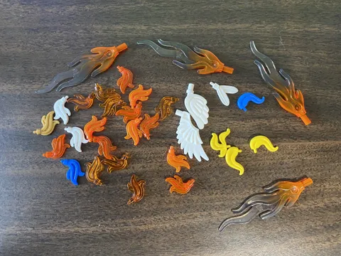 LEGO Parts:  Flame and Feather, Including Hard-to-Find Castle Knight Plumes