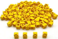 Lego 100 New Yellow Bricks Building Blocks Modified 1 x 1 with Headlight Parts
