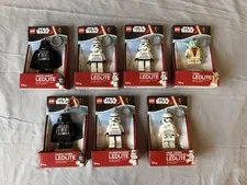 LEGO Star Wars Darth Vaders + Storm Troopers + Yoda Led Light keychain- Lot of 7