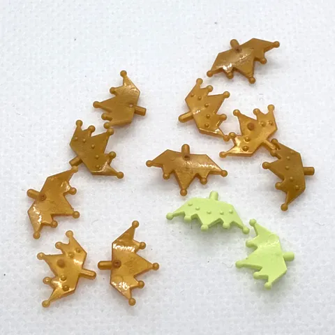 Lego Parts Yellowish Green & Gold Minifigure Crown Tiara 5 Points QTY 12