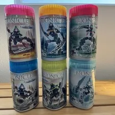 LEGO BIONICLE Vahki Complete Set of 6 2004 w/ Original Canisters & Kanoka Disc