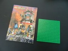 Vintage LEGO Ninja Samurai Stronghold 6083 Instruction Manual and Baseplate