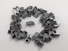Lego x50 New Dark Bluish Gray Slope 45 2 x 1 with Cutout without Stud # 28192