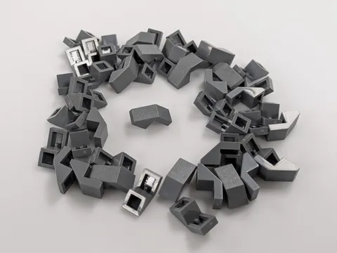 Lego x50 New Dark Bluish Gray Slope 45 2 x 1 with Cutout without Stud # 28192